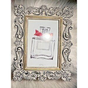 Ornate White Washed Ornate Intricate Scroll Floral Romantic Photo Art Frame
